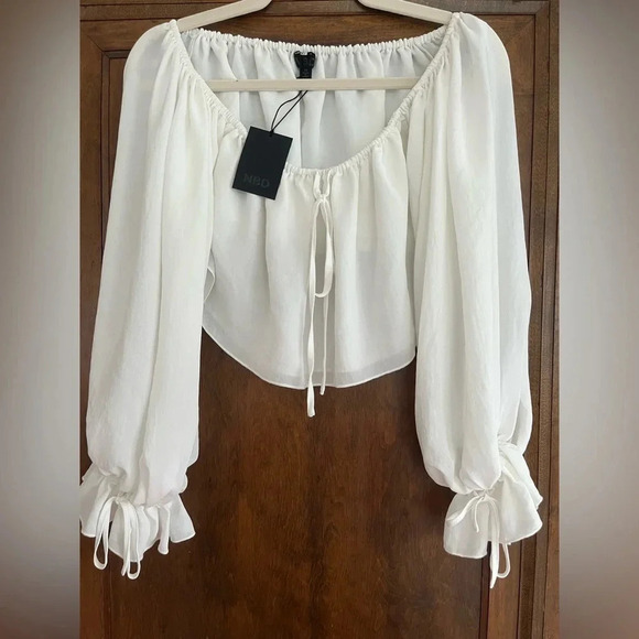 NBD Anastasia White Corset Dress and Chiffon Blouse 2 piece set Women Size XS - Picture 7 of 8